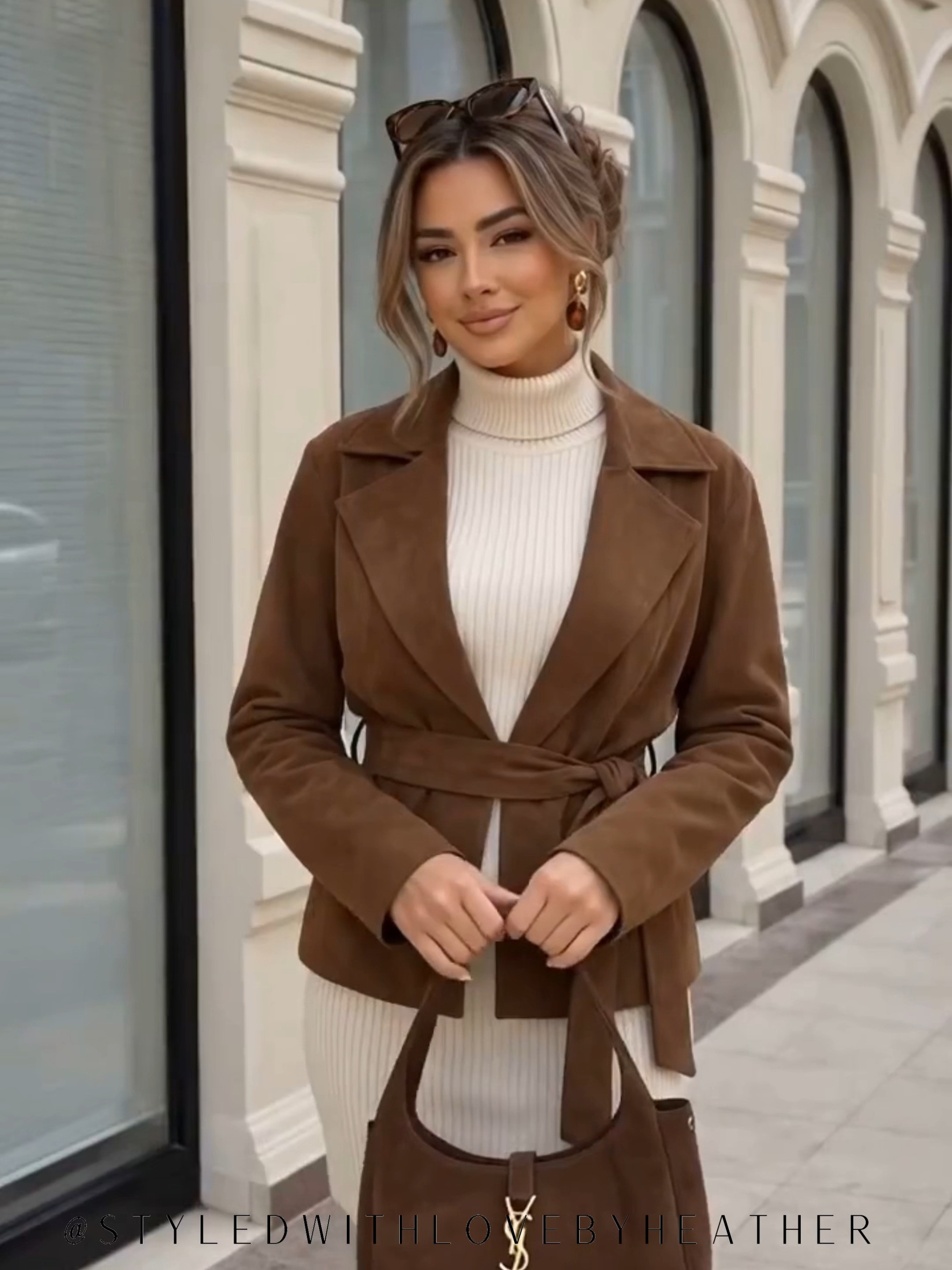 Layering season is officially here, and this suede-look jacket instantly makes a simple sweater dress feel elevated.

☁️ Shop the look on my LTK. 

 #LTKootd #LTKPetite #LTKTravel
