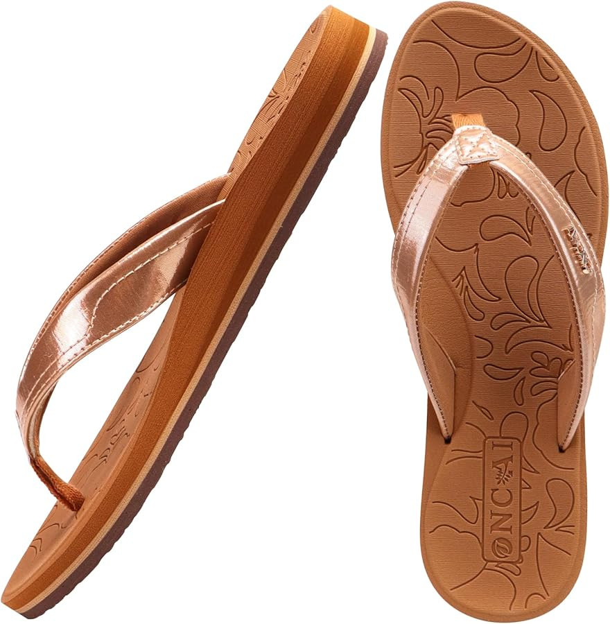 ONCAI Flip Flops For Women Yoga Mat Comfortable Beach Thong Sandals With Arch Support | Amazon (US)