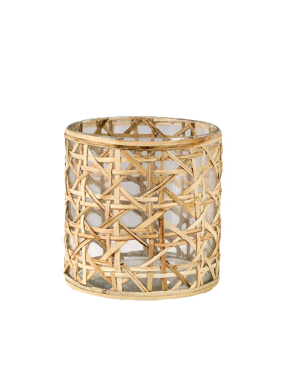 Serene Spaces Living Saigon Cane Wrapped Glass Hurricane Candle Holder, Candle Centerpieces for T... | Amazon (US)