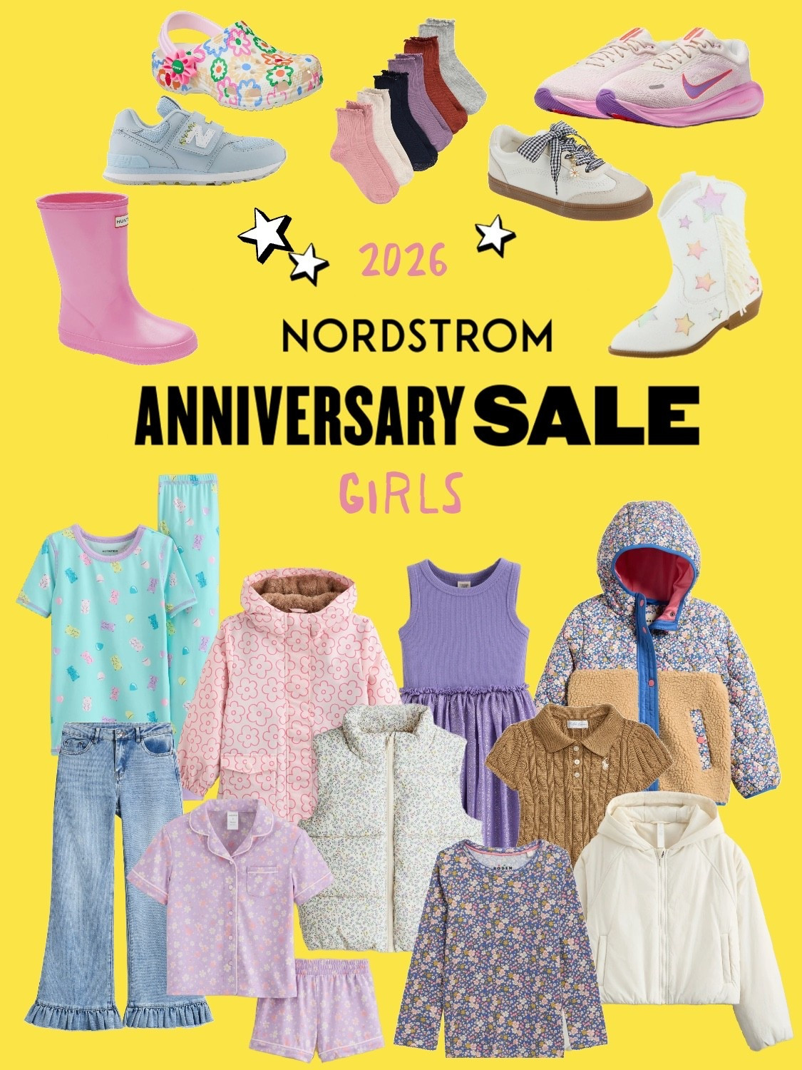 🎀 NORDSTROM ANNIVERSARY SALE 2026: Best of Girls' Back-to-School & Fall Fashion!

The Nordstrom Anniversary Sale is the absolute BEST time to stock up on premium back-to-school essentials, kids' shoes, and cozy fall outerwear before the school year starts! 🧸 I’ve rounded up the cutest, most durable finds for girls that are worth grabbing during the sale preview.

👟 THE VIRAL FOOTWEAR FINDS:
 Classic Staples: Pink Hunter rain boots, sporty New Balance sneakers, and everyday pink Nikes.
 Fun & Trendy: Floral Crocs, gingham-accented sneakers, and the most darling white western cowboy boots with stars! ⭐️
🧥 COZY FALL OUTERWEAR & APPAREL:
 Layering Pieces: Floral puffer jackets, sherpa-lined coats, and sweet quilted floral vests.
 Playground Ready: Ruffle-hem wide-leg denim, ribbed dresses, knit polo sweaters, and cozy floral pajamas/gummy bear PJ sets.
💡 Shopping Strategy: Kids' shoes and pajamas are always the first to sell out! Click the link in my bio to open this exact post in the LTK app, and hit the ❤️ button to save it directly to your wishlist so you're ready to check out the second shopping opens!

What are you stocking up on for your girls this year? Shoes, jackets, or everyday basics? Drop a comment below! 👇

#LTKmomlife #LTKKids #LTKSeasonal