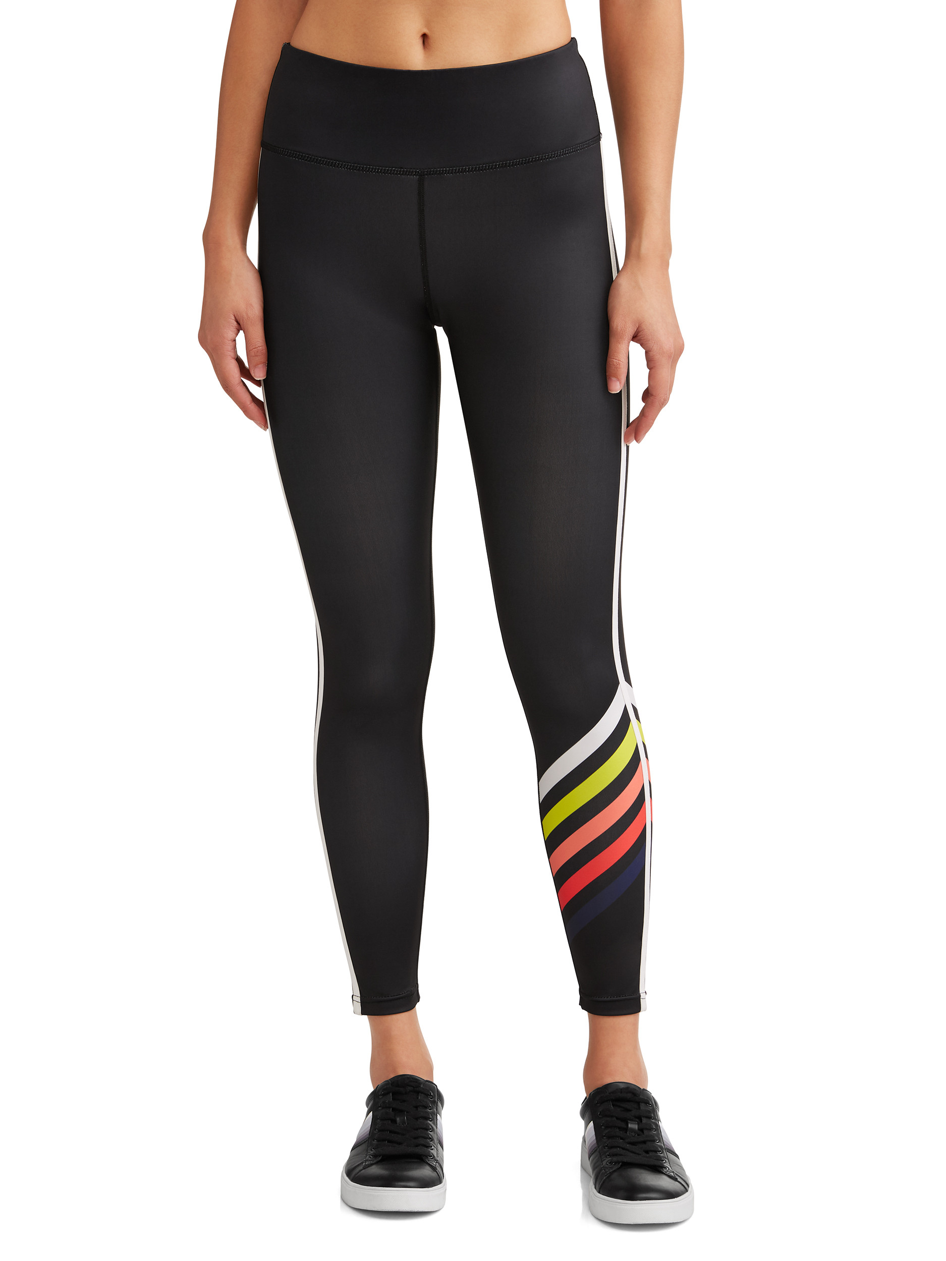 EV1 from Ellen DeGeneres - Graphic Stripe Legging Women's (Caviar) - Walmart.com | Walmart (US)