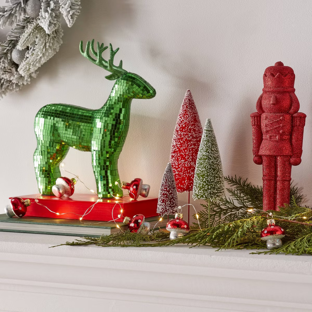 30ct LED Dewdrop with Red Mushrooms Christmas Indoor Novelty String Lights Warm White with Silver... | Target