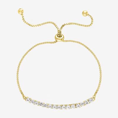Limited Time Special! Lab Created White Sapphire 14K Gold Over Silver Bolo Bracelet | JCPenney