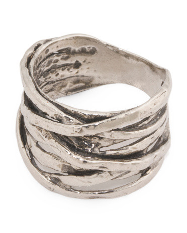 Made In Israel Sterling Silver Multi Row Ring | TJ Maxx