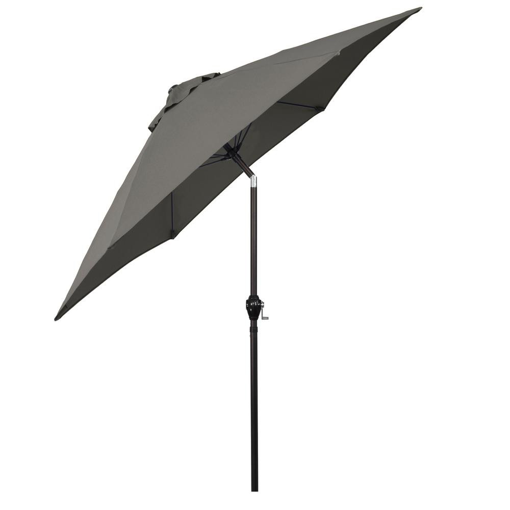 Astella 9 ft. Aluminum Market Patio Umbrella with Fiberglass Ribs, Crank Lift and Push-Buttom Til... | The Home Depot