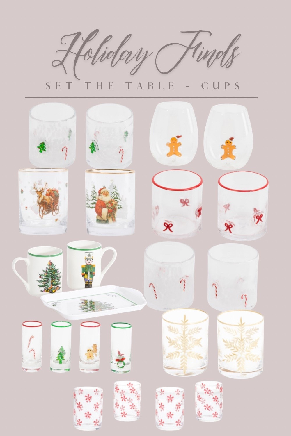 The cutest holiday Christmas themed cups for setting the table and festive every day 

#LTKFindsUnder50 #LTKHome #LTKHoliday