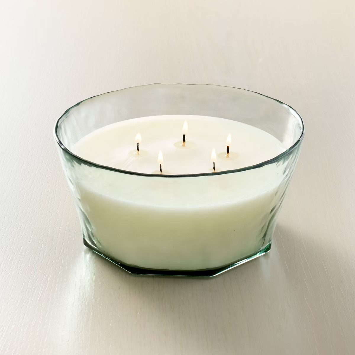 Textured Glass Eucalyptus and Santal Jar Candle Green - Hearth & Hand™ with Magnolia | Target