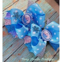 Elsa Hair Bow, Elas Pigtail Bows, Snowflake Bow | Etsy (US)