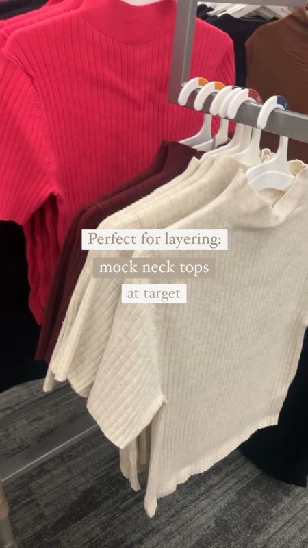 New mock neck sweater tops perfect for layering! Now at Target 🎯

#LTKSeasonal #LTKunder50 #LTKstyletip