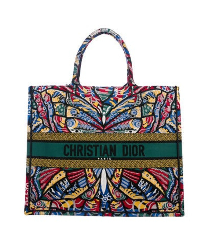 Christian Dior 2018 Embroidered Book Tote multicolor Christian Dior 2018 Embroidered Book Tote | The RealReal