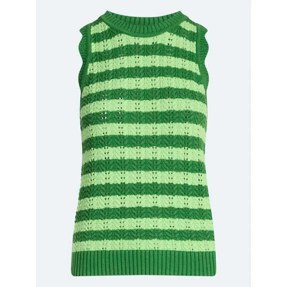 Free Assembly Women's Crochet Cotton Racerback Tank Top, Lightweight, Sizes XS-XXL | Walmart (US)