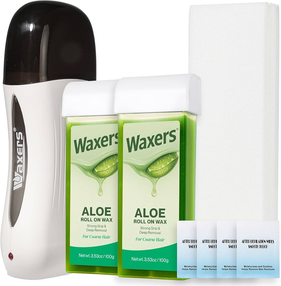 Roll on Wax Kit Aloe Vera Waxing Roller Depilatory for Women Men Soft Wax Hair Removal Kit for La... | Amazon (US)