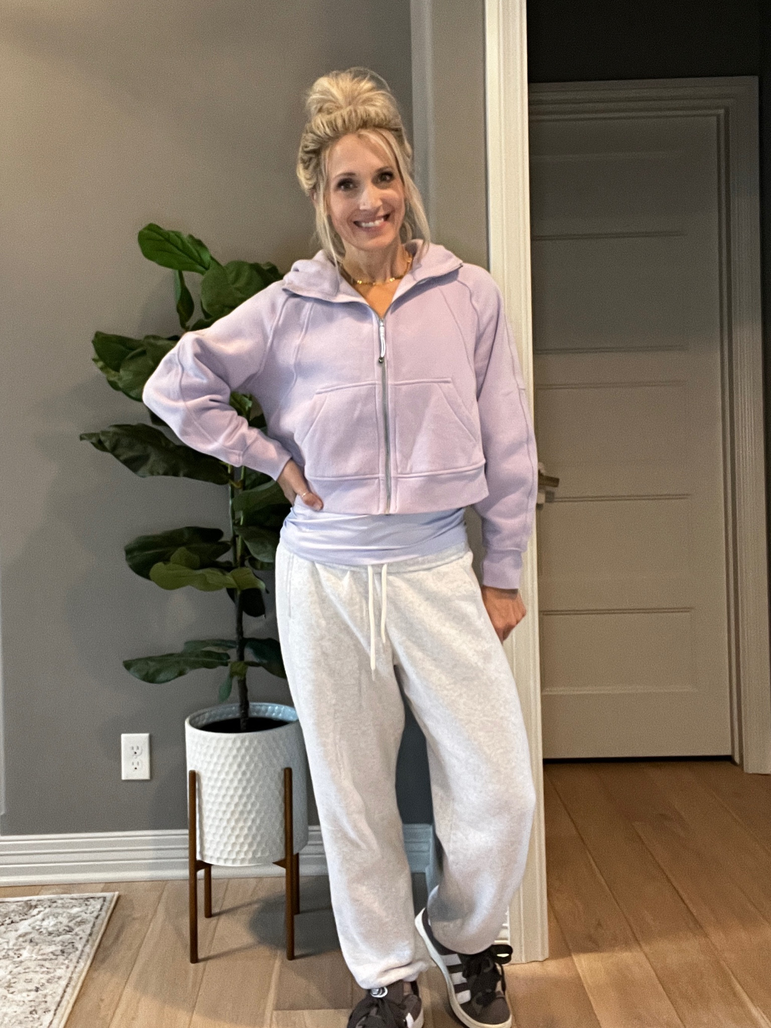 The coziest + cutest sweatpants from OFFLINE by Aerie now on sale! 🤍 I’m wearing a small here and they are plenty big. 

#LTKFitness #LTKStyleTip #LTKCyberWeek