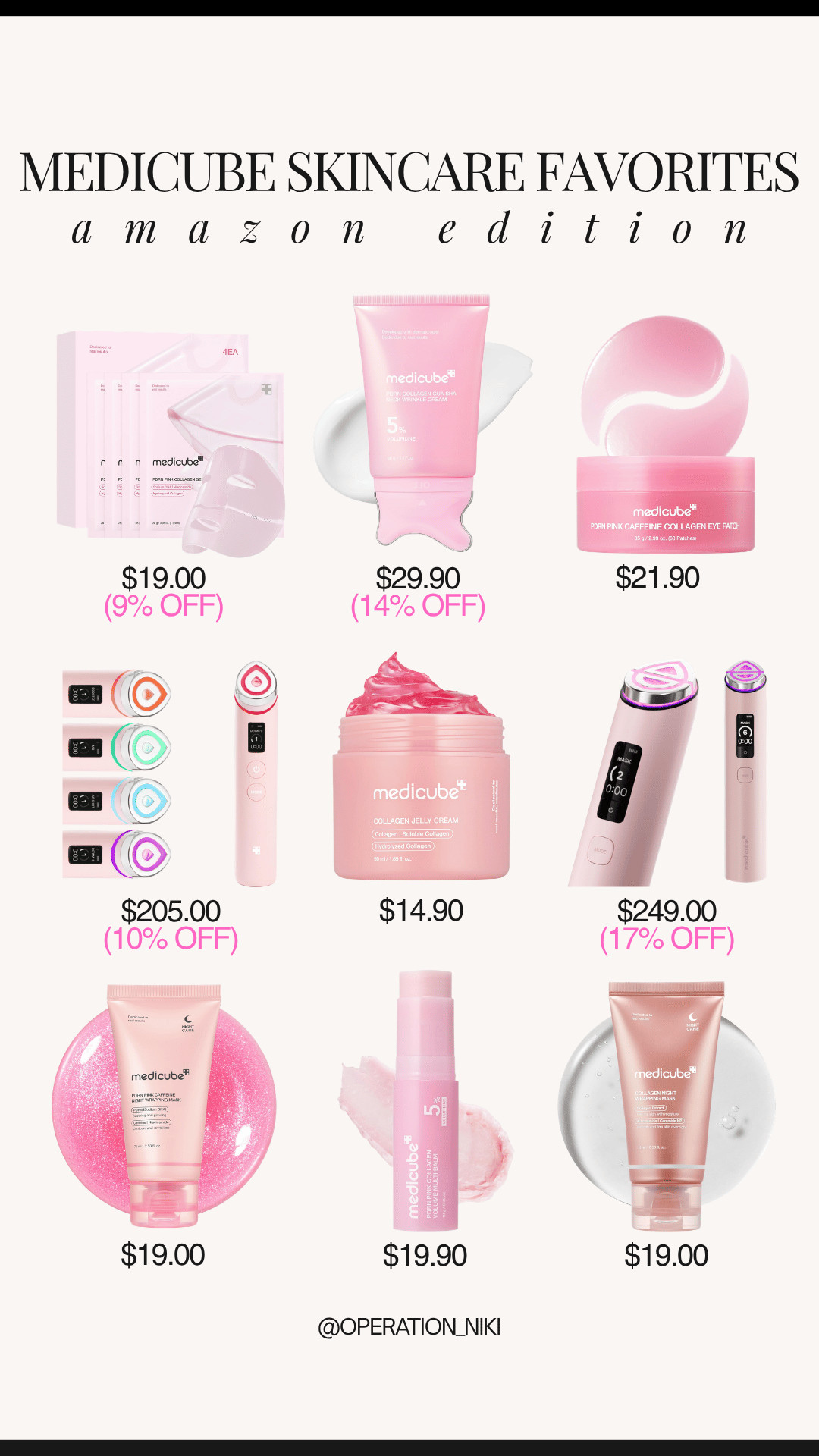 Leveling up your daily self-care routine with viral K-beauty tools and hydrated skincare makes the ultimate glass-skin glow so achievable! ✨🌸

This lineup features top Medicube favorites: collagen wrapping masks, collagen night wrapping cream, caffeine collagen eye patches, the Age-R Booster Pro device, collagen jelly cream, the Age-R Ultra Tune 40.68 beauty wand, zero pore cleansing balm, collagen balm stick, and pore zero cleansing foam.

Shop all these Medicube skincare favorites linked below! 🛒

Follow for more @OPERATION_NIKI on IG, TikTok, & Facebook

#Medicube #KBeauty #AmazonSkincare #OperationNiki #AmazonFinds #GlassSkin #SkincareRoutine #BeautyTools #ShoppingHaul 

 #LTKselfcare #LTKHome #LTKBeauty