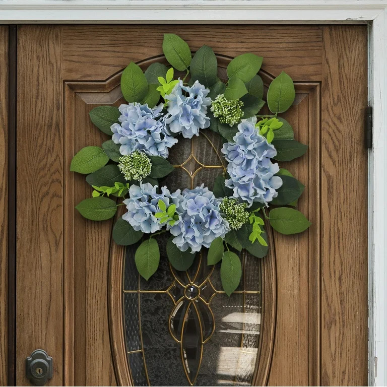 Flora Bunda 18 in H x 18 in W x 4.5 in D Hydrangea Wreath - Walmart.com | Walmart (US)