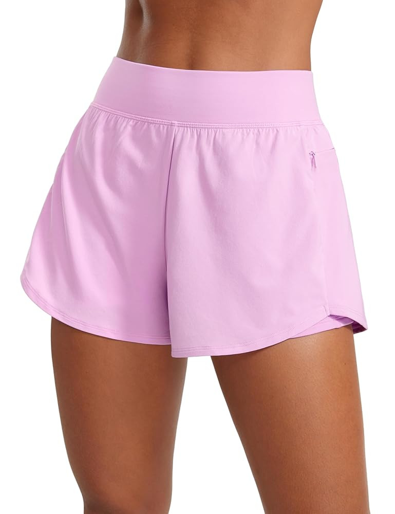 CRZ YOGA Double Layer Running Shorts for Women 3" High Waisted 2 in 1 for Athletic Tennis Workout... | Amazon (US)