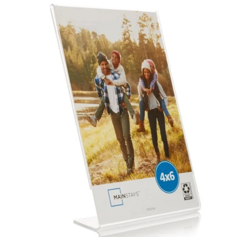 Mainstays 4x6 Vertical Bent Acrylic Tabletop Picture Frame | Walmart (US)