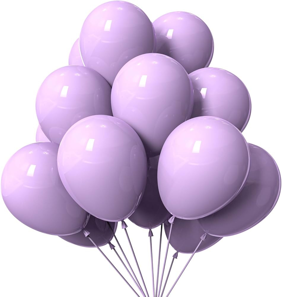 KBZVNAF Pastel Purple Latex Party Balloons - 50 Pack 12 inch Helium Matte Lavender Balloons for B... | Amazon (US)