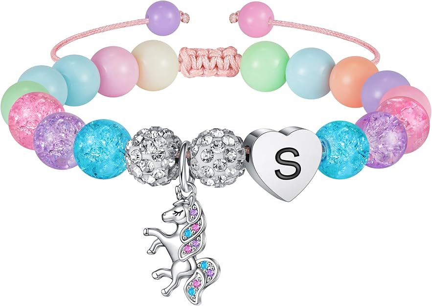 Hidepoo Valentines Gifts for Kids Girls - Unicorn Bracelet for Girls Gifts Adjustable Beads and R... | Amazon (US)