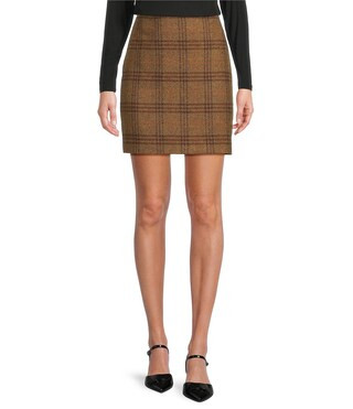 Gibson & Latimer Glen Plaid Woven Wool Mid Rise Pencil Coordinating Mini Skirt | Dillard's | Dillard's