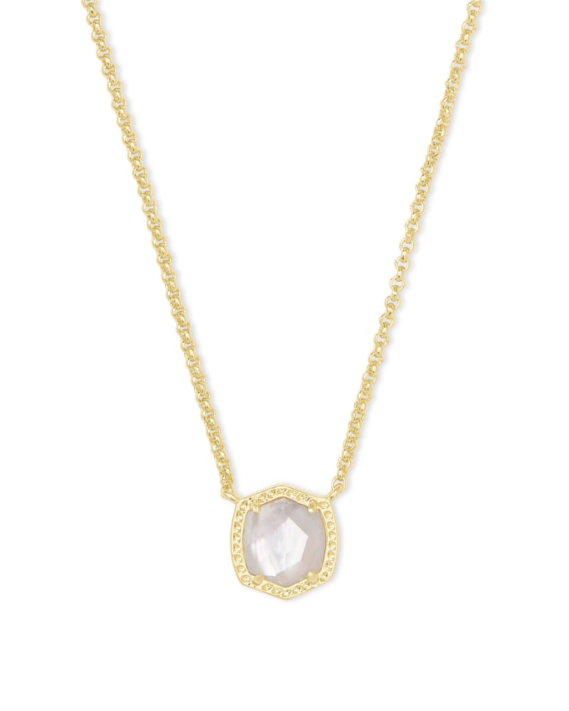 Davie Gold Pendant Necklace in Ivory Mother-of-Pearl | Kendra Scott