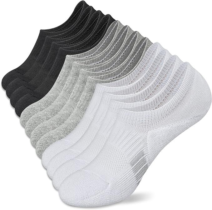 No Show Socks Womens Athletic Cushion Ankle Footies Low Cut Socks 5-6 Pairs | Amazon (US)