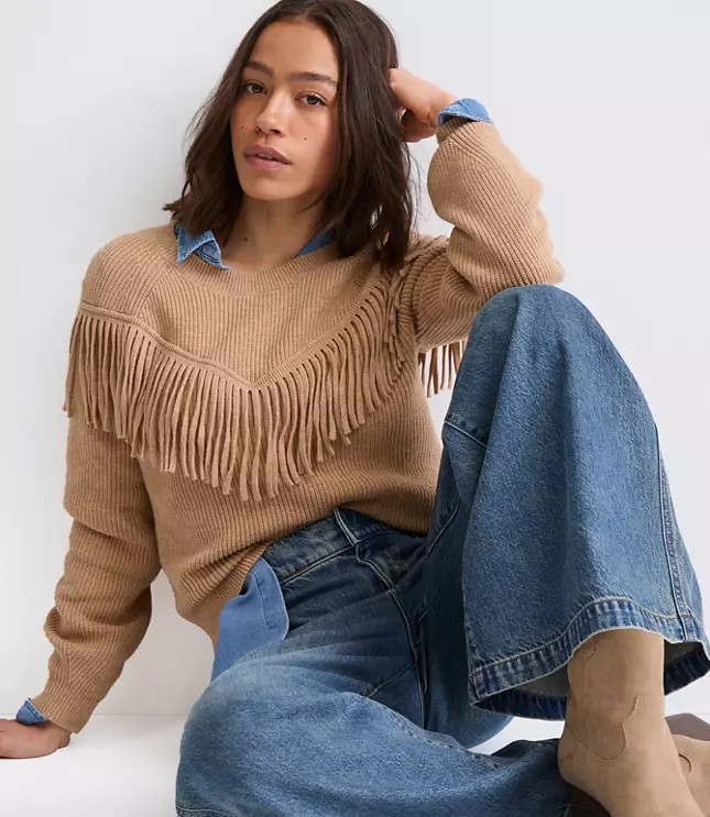 Fringe Sweater | LOFT