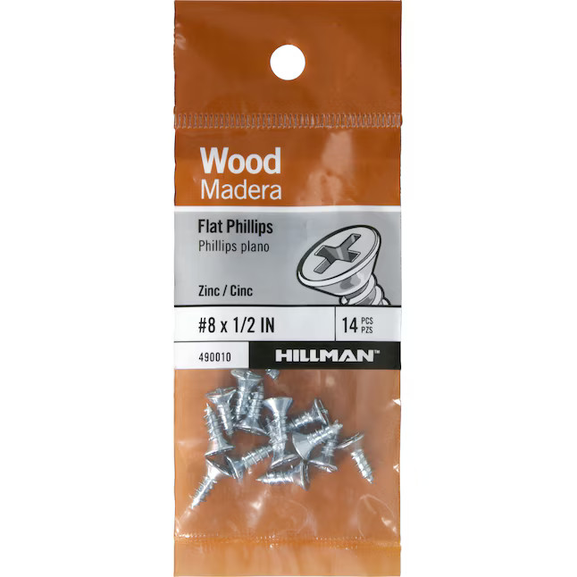 Hillman #8 x 1/2-in Zinc-plated Interior Wood screws ( 14 -Per Box ) Lowes.com | Lowe's