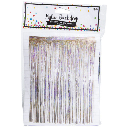 mylar silver shimmer party backdrop 48in x 60in | Five Below