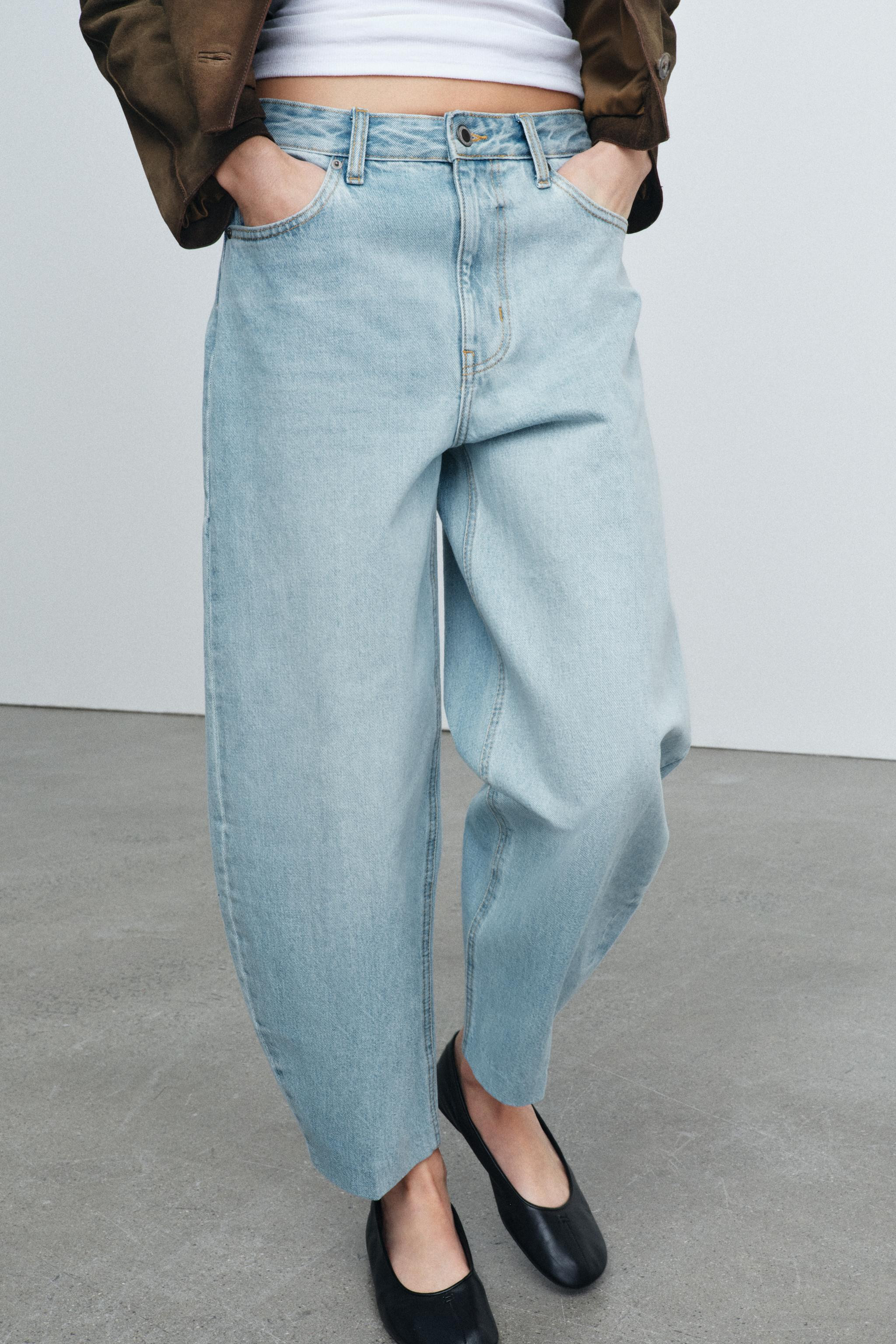 ZW COLLECTION BARREL HIGH-WAIST JEANS | Zara US