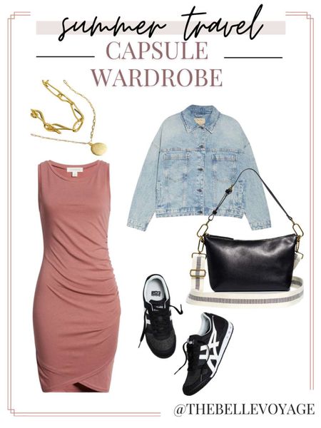 Summer vacation outfit | Travel outfit for summer | Summer packing list | What to wear on vacation 
Bodycon dress
Denim jacket
Onitsuka tiger

#LTKstyletip #LTKSeasonal #LTKtravel
