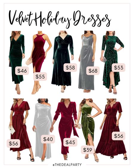 Velvet Holiday Dresses | Velvet Dresses | Holiday Outfits | Christmas Dresses | Christmas Outfits 

#LTKSeasonal #LTKfindsunder100 #LTKHoliday