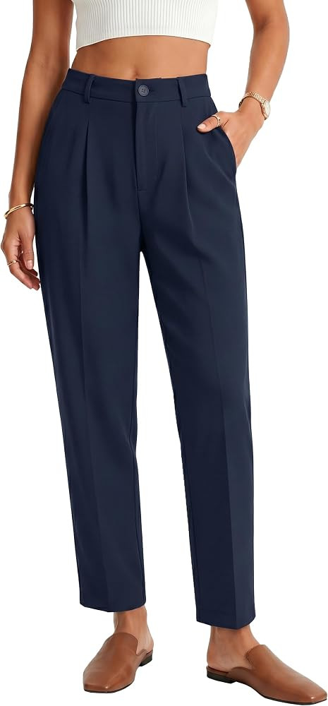Arach&Cloz Womens Dress Pants Work Business Office Ankle Trousers High Waisted Ladies Slacks 2026 | Amazon (US)