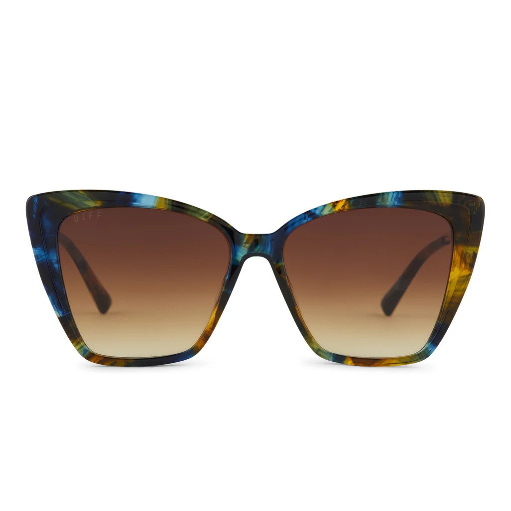 BECKY II - GLACIAL TORTOISE + BROWN GRADIENT SUNGLASSES | DIFF Eyewear