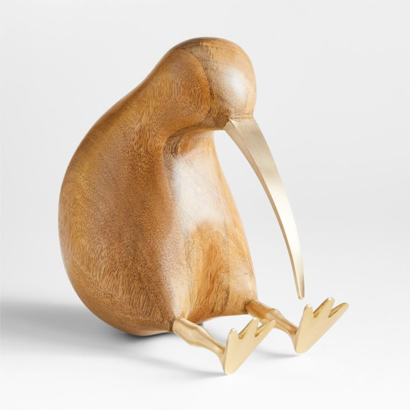 Extra-Large Brown Natural Wood Kiwi Bird + Reviews | Crate & Barrel | Crate & Barrel