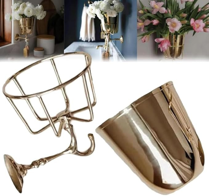 Handcrafted Opal Wall Vessel, Vintage Brass Wall Container Vase Vessel for Flowers Vase,Multi-Fun... | Amazon (US)