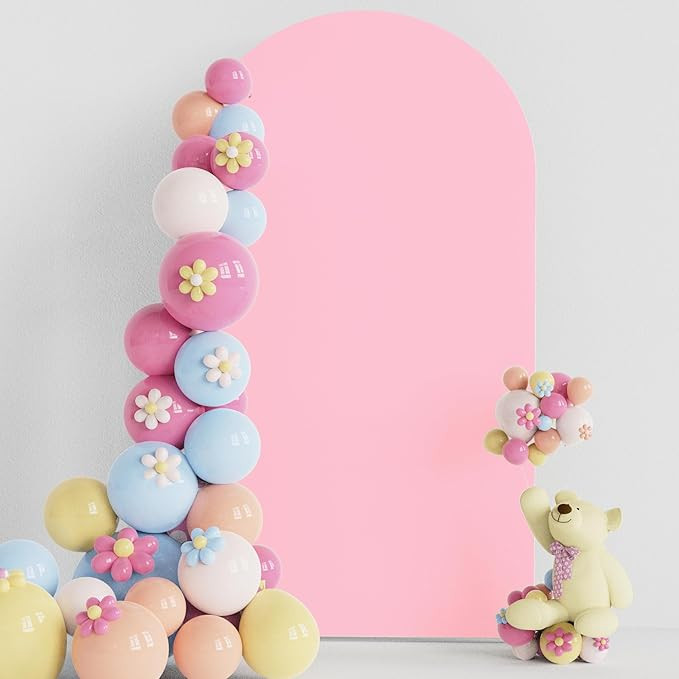 Putros Wedding Arch Cover 7.2FT Pink Spandex Fitted Arch Cover for Round Top Chiara Backdrop Stan... | Amazon (US)