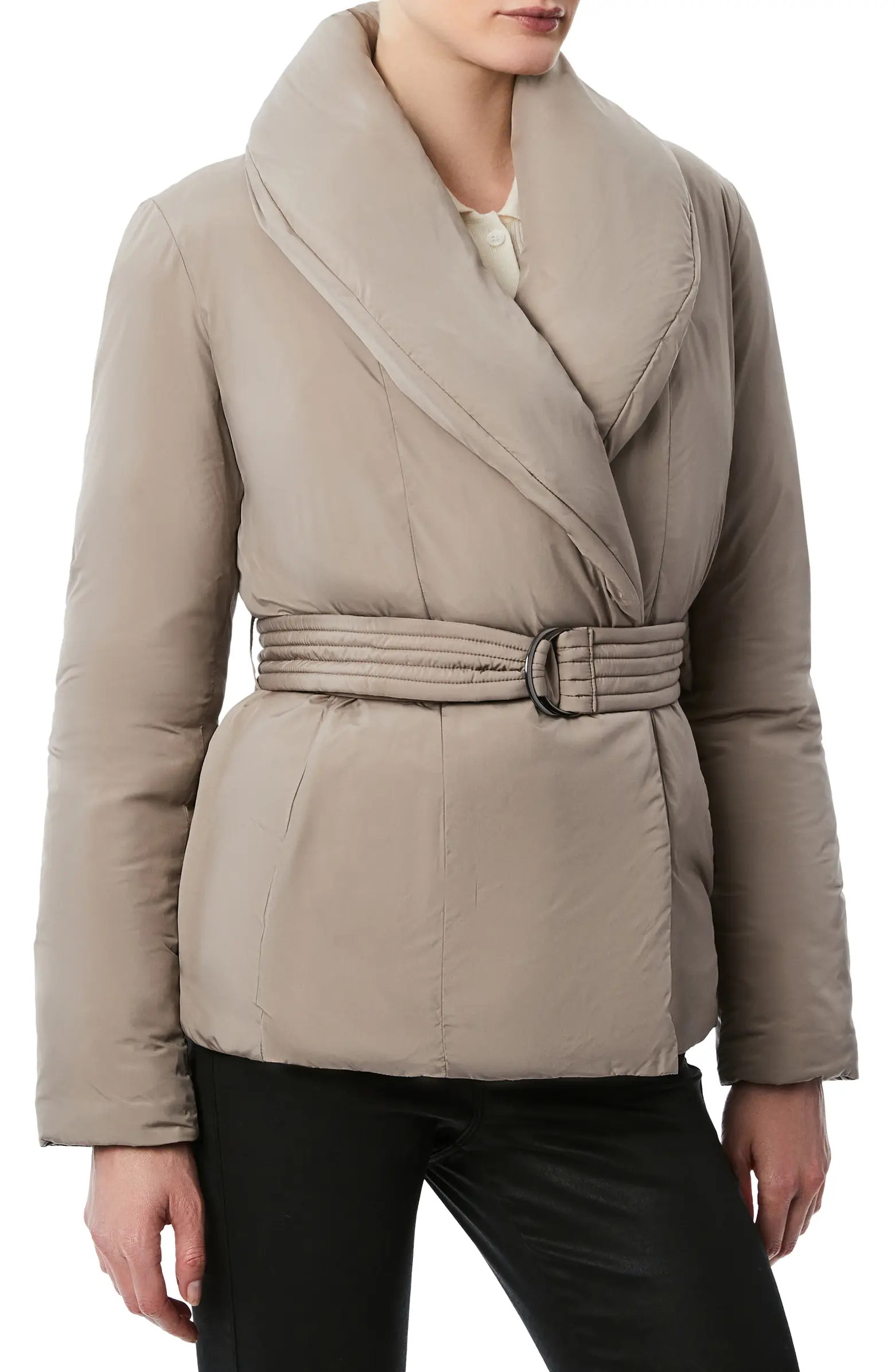 Bernardo Shawl Collar Belted Puffer Jacket | Nordstrom | Nordstrom