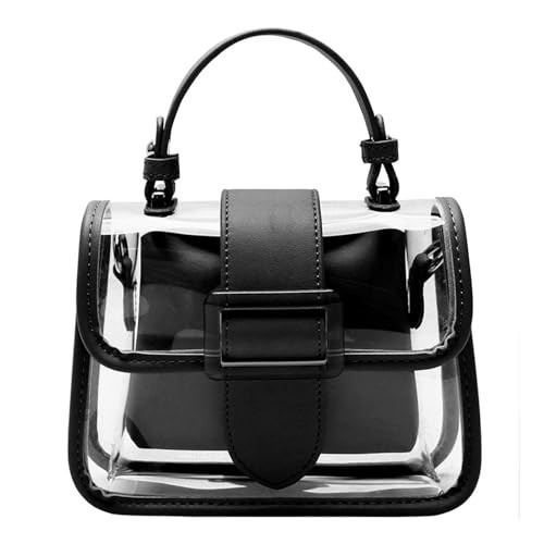 I IHAYNER Clear Purses for Women Crossbody Clear Bag for Stadium Transparent Shoulder Bag for Concerts Small Tote Bag, 2 pcs, Black | Amazon (US)