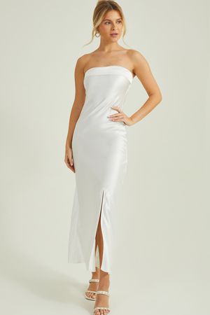 Paityn Strapless Maxi in White | Altar'd State | Altar'd State