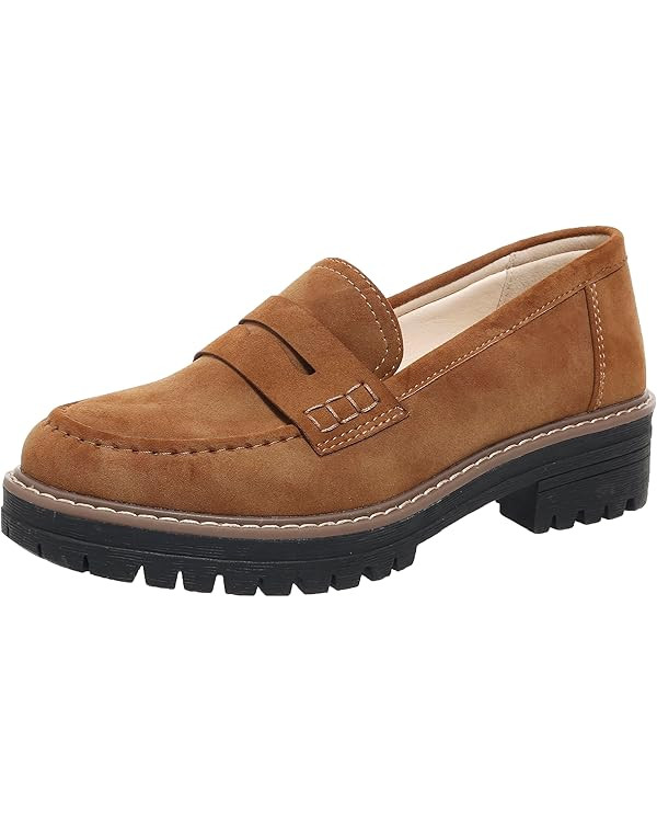 Womens Loafers Shoes Platform Chunky Penny Loafer Lug Sole Comfortable Slip On Work Office Busine... | Amazon (US)