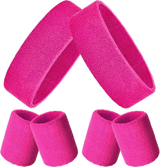 Bememo 6 Pcs Neon Sports Sweatbands Set Paris Sports Competitions Sweatbands 2 Headband 4 Wristba... | Amazon (US)