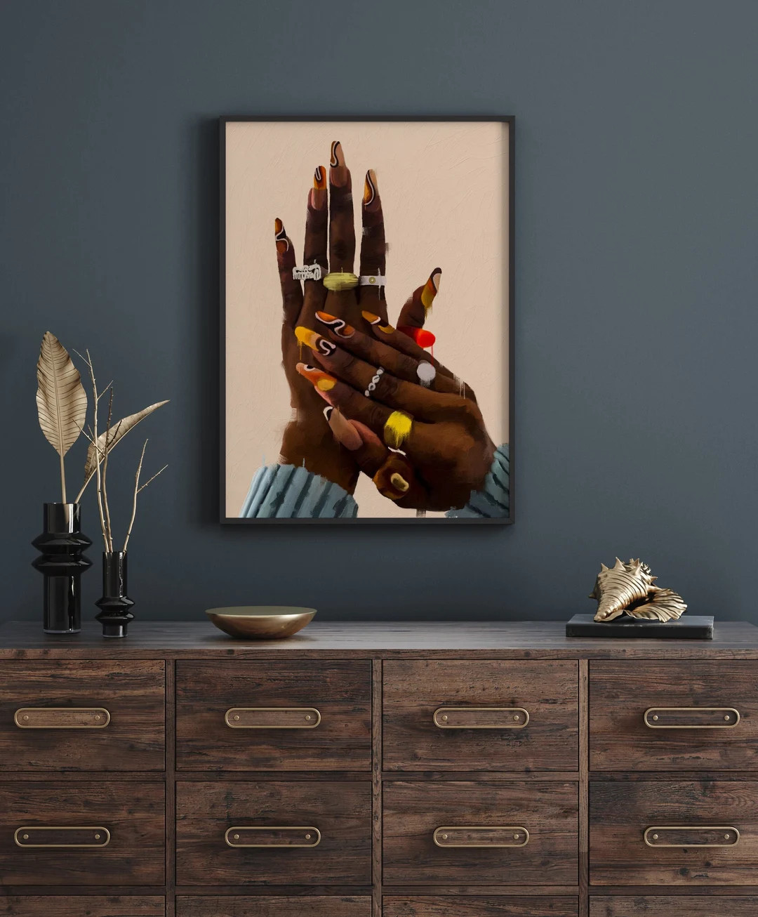 Black Hands Art Black Art Print Poster Print Poster Wall Art African Hands frame Not Included - E... | Etsy (US)