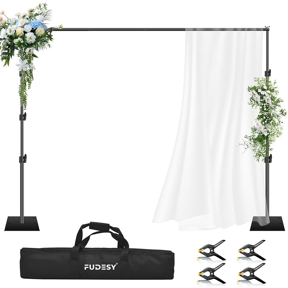 FUDESY Heavy Duty Backdrop Stand, 8.5x10ft Adjustable Photo Background Stand Support System Kit w... | Amazon (US)