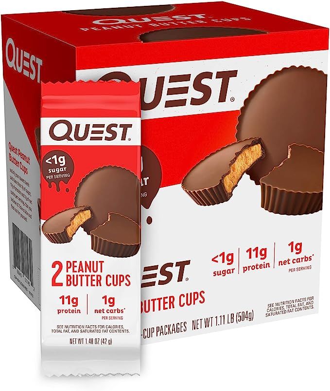 Quest Nutrition High Protein Low Carb, Gluten Free, Keto Friendly, Peanut Butter Cups, 17.76 Ounc... | Amazon (US)