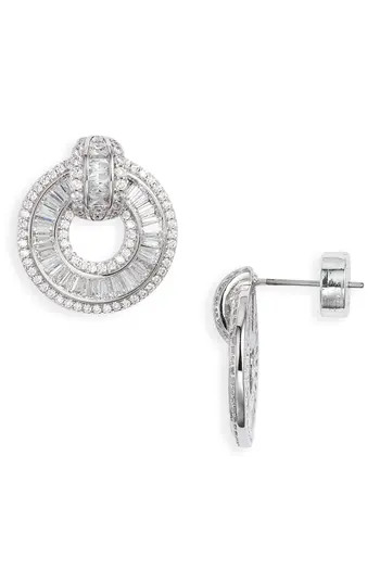 Nordstrom Cubic Zirconia Doorknocker Earrings in Clear- Silver at Nordstrom Rack | Nordstrom Rack