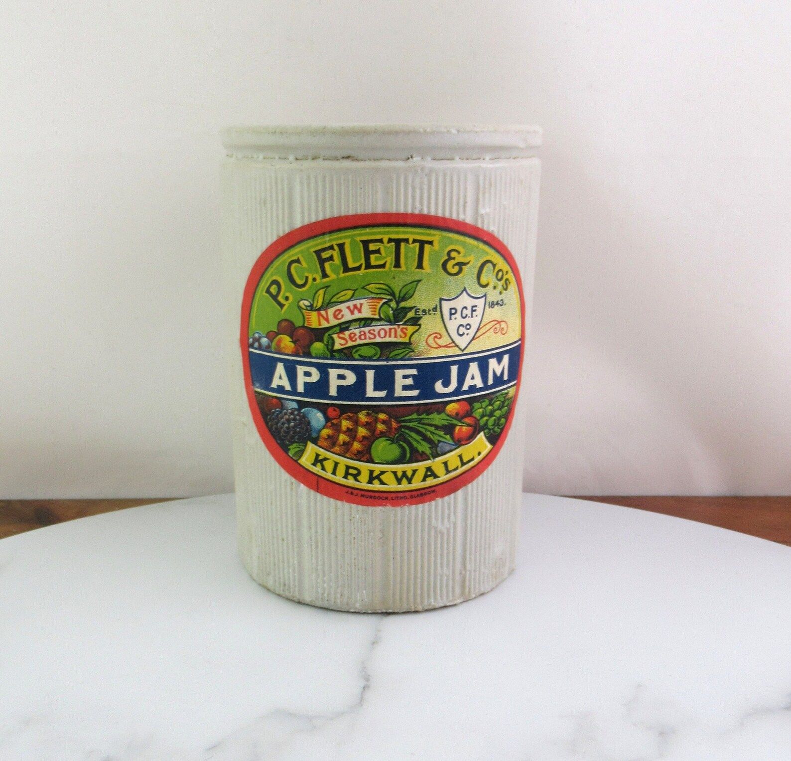 Antique Stoneware Jam Pot with P.C Flett & Co's Apple Jam Label, , Vintage Jam Jar, Kirkwall Scot... | Etsy (US)