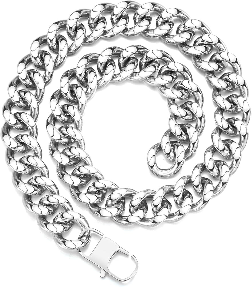 FEEL STYLE Chunky Cuban Link Chain for Men Women - Stainless Steel Gold Necklace for Women Men - ... | Amazon (US)