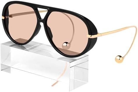 KesaPlan Vintage Oversized Aviator Sunglasses Women with Earring, 70s Retro Shield Big Frame 2025... | Amazon (US)