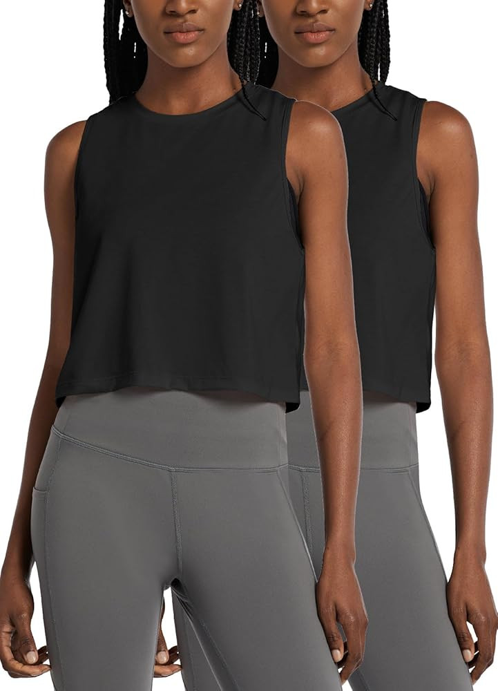BALEAF Workout Tops for Women Crop Tank Top Quick Dry Athletic Gym Exercise Sleeveless Shirts Mus... | Amazon (US)